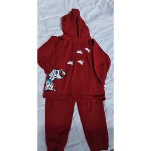 Vintage Red Denim 101 Dalmatians Sweatshirt And Pants Sz 4 Hole In Knee Area